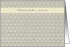 thank you grey beige floral design card