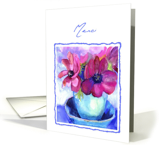 merci pastel watercolor anemone card (268442)