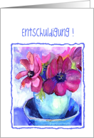 Entschuldigung pastel watercolor anemone card