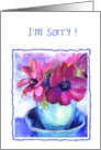 i’m sorry pastel watercolor anemone card