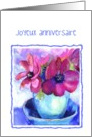 joyeux anniversaire pastel watercolor anemone card