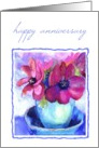 happy anniversary pastel watercolor anemone card