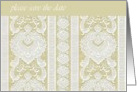 please save the date lace cream ivory card