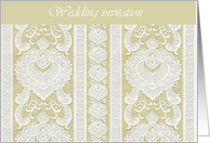 wedding invitation lace cream ivory card