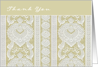 Thank You for Attending Wedding, Lace, cream ivory card