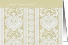 just married lace cream ivory card