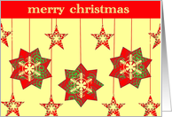 stars and snowflakes merry christmas card