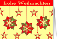 frohe weihnachten stars and snowflakes merry christmas card