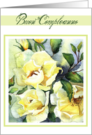 buon compleanno white roses card