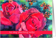 to my darling wife happy anniversary wedding red roses card