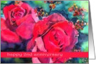 happy 2nd anniversary wedding red roses card