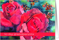 grandparents happy anniversary wedding red roses card