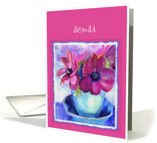 I'm sorry  scusi anemone purple card (275321)