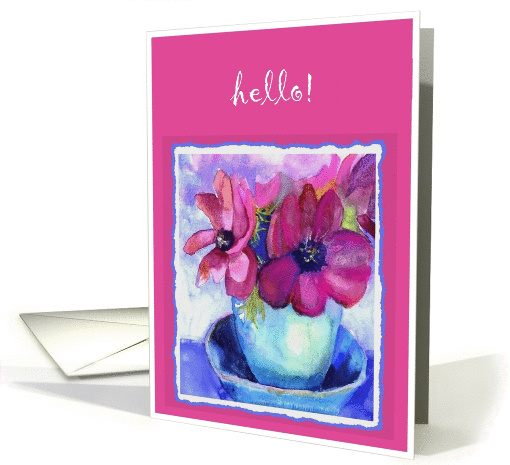 hello  anemone purple card (275688)