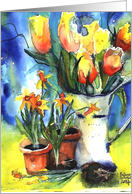 spring is here tulips card