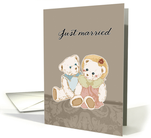 just married, cute teddy bears card (276898)