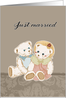 just married, cute teddy bears card