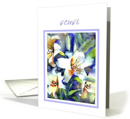 scusi white lilies painting card (277257)