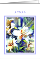 scusi white lilies painting card