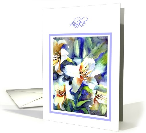 danke white lilies painting card (277323)