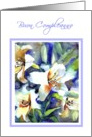 buon compleanno white lilies painting card