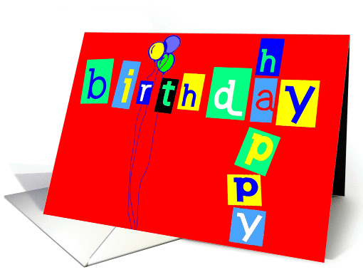 happy birthday letters red card (277784)