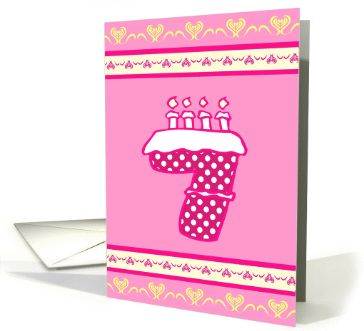 happy birthday princess 7 pink card (277866)
