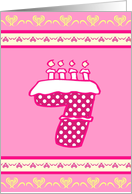 happy birthday princess 7 pink card
