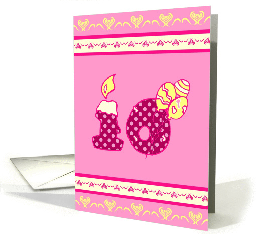 happy birthday princess 10 pink card (277882)