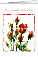 wonderful mother in law rose watercolor card