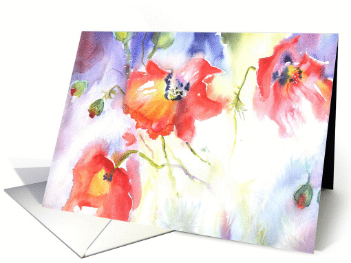 poppies swaying in the wind card (285764)