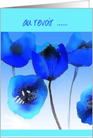 au revoir blue poppies card