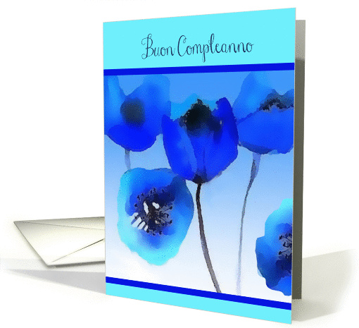 buon compleanno, happy birthday in Italian, blue poppies card (286273)