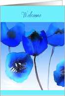 welcome poppy blue card