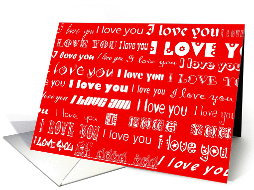 i love you white on red card (287059)
