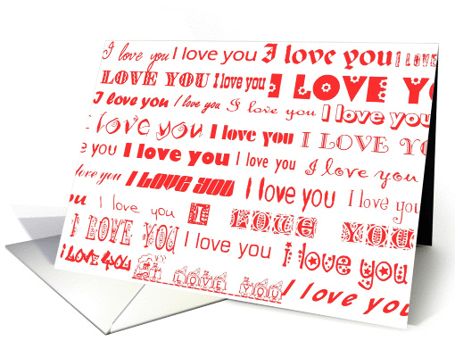 i love you red on white card (287063)