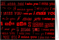 i miss you red on black card