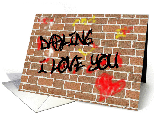 darling i love you graffiti card (287079)
