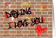 darling i love you graffiti card