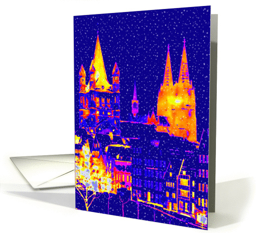blue and orange cathedral card (287955)
