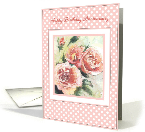 happy birthday anniversary polka dots card (290170)