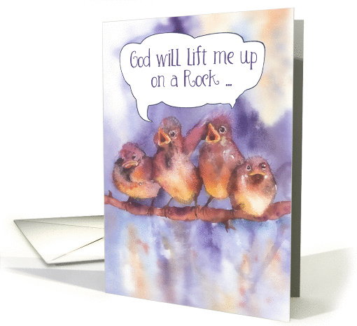 God will lift me up, Psalm 27:5, Encouragement card (290701)