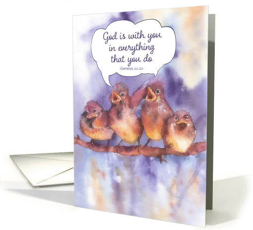 God is with you, Christian encouragement card, sparrows... (290759)