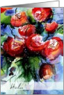 hola vibrant red roses in vase card