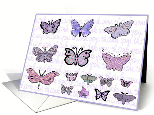 thank you butterflies card (296017)