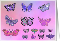 pink butterflies card