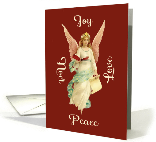 Download Love, Peace, Noel, Joy, Vintage Angel, Christmas card (296727)