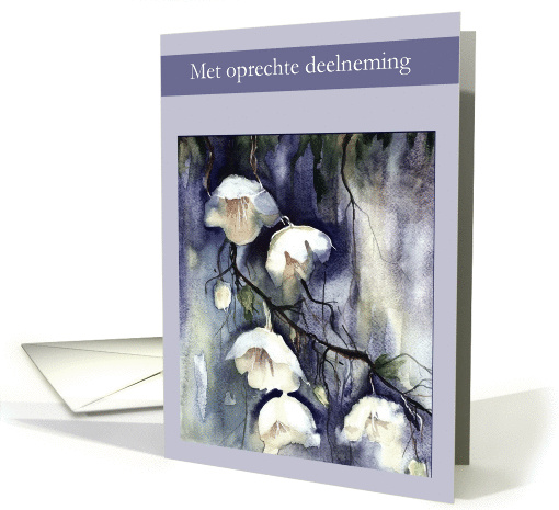 met oprechte deelneming witte bloemen card (298007)
