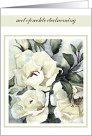 met oprechte deelneming witte rozen card