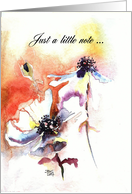 I’m thinking of you, Bereavement, Anemone, Watercolor Painting card